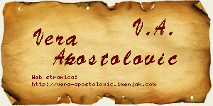 Vera Apostolović vizit kartica